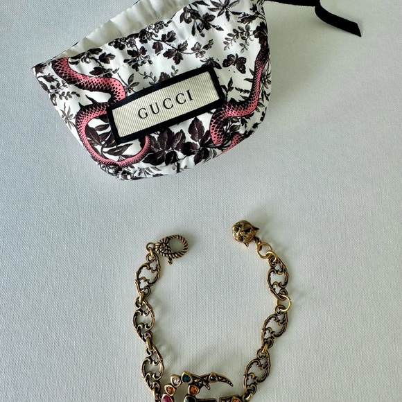 Gucci Arabesque GG Marmont Gold Bracelet with Crystals - Picture 9 of 9